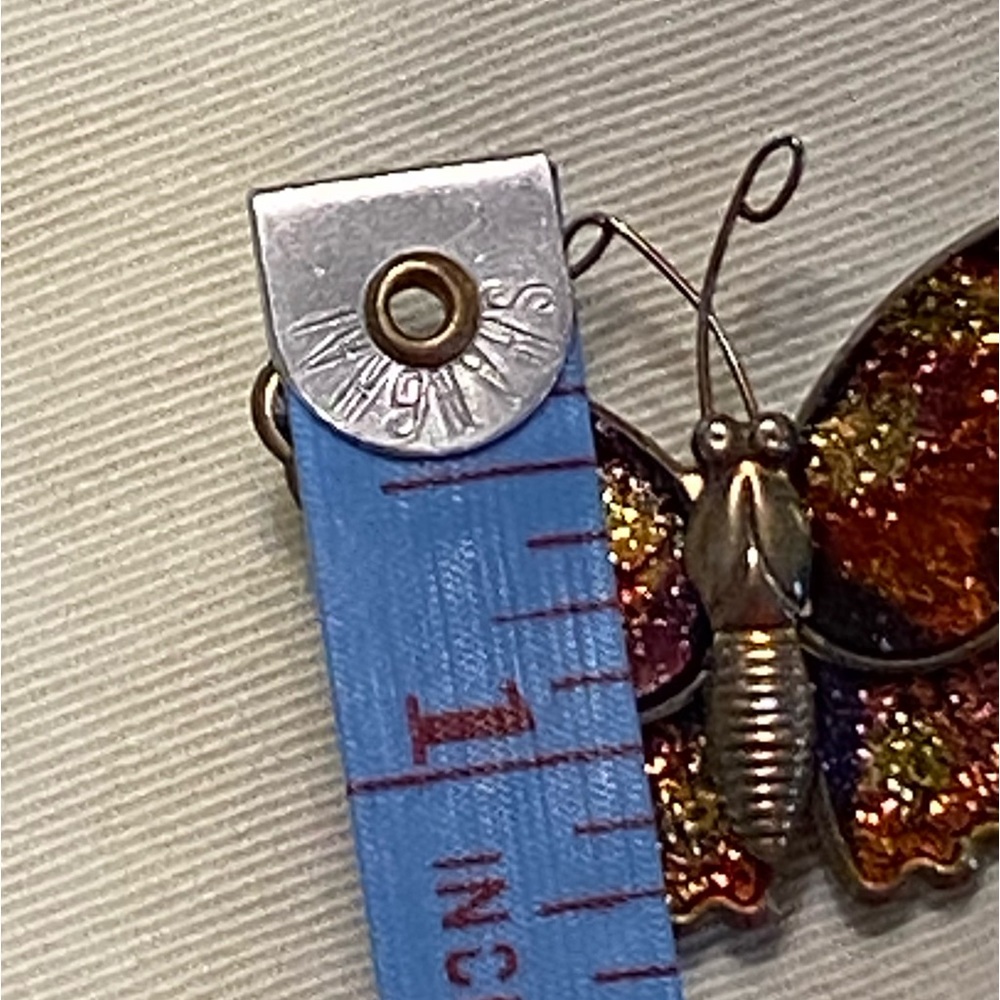 Vintage butterfly brooch gold glittering enameled 3-dimensional 1.25“ x 1.25“ - Picture 10 of 10